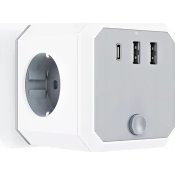 Elektrická zásuvka Kostka s USB porty bez kabelu pro cestování 7v1
