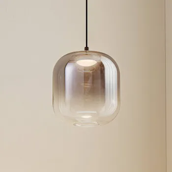 Lucande LED závěsné svítidlo Avelina, Ø 14 cm , 1 světlo. černá - Stříška - Ø 8 cm, výška 3 cm; výška stínidla 17 cm kouřově šedá, černá 1 x 3,4 W LED - Doprava zdarma