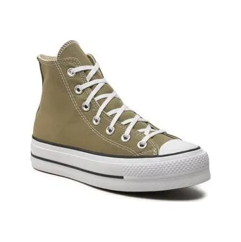 Dámské tenisky Converse Plátěnky Chuck Taylor All Star Lift Hi A07571C Khaki 41