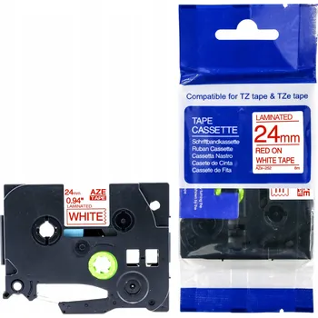 Pásek do tiskárny PÁSKA DO BROTHER BÍLÁ / ČERVENÁ TZe252 24mm TZ-252