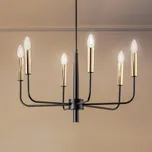 Luminex Lustr Hedwig, šestisvětelný černá, zlatá 6 x 15 W - Doprava zdarma