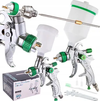 Stříkací pistole 2x Stříkací pistole sada trysek 0,8 1,4 1,7 HVLP 600ml+125ml