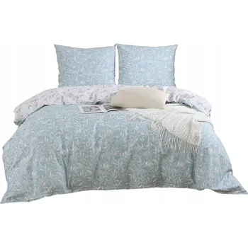 Povlečení POVLEČENÍ 140x200 + POVLEČENÍ NA POLŠTÁŘ 70x80 OBOUSTRANNÉ BAVLNĚNÝ SATÉN LISTY