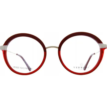 Brýle na čtení Elegantní kulaté dámské dioptrické brýle VERMARI VE820 C3 Červené