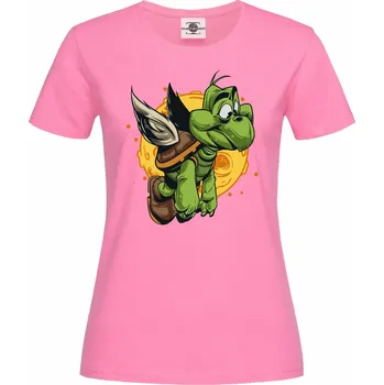 Dámské tričko Tričko Létající želva Druh: Dámské, Barva: Růžová, Velikost: S