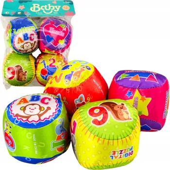 Hračka pro nejmenší Sada Měkké Vzdělávací Míčky Chrastítko Míčky 4ks