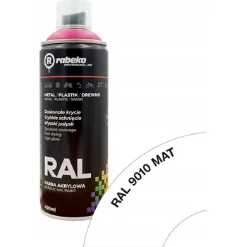 Barva ve spreji SPRAY barva Rabeko RAL 400ml BÍLÁ matná RAL 9010