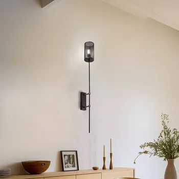 Svítidlo Luminex Nástěnné svítidlo Nástěnné svítidlo, titanová barva, výška 100 cm, ocel - Montáž na stěnu - délka 20 cm, šířka 6 cm; stínítko - Ø 11 cm, výška 21 cm 1 x 15 W LED - Doprava zdarma