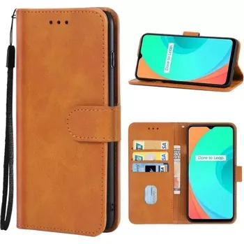 Pouzdro na mobilní telefon TopTechnology Kožené pouzdro pro Realme C11 2021 hnědá