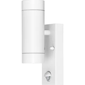 Venkovní osvětlení Tracon SPGU10IPFS2F Nástěnné bodové svítidlo, exterier., bílé, pohyb. snímač 100-240VAC, 50Hz, 2xGU10, max35W, 10s-4min, max 8m, 3-2000lx, IP44 (Tracon SPGU10IPFS2F)