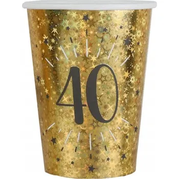 Party nádobí Kelímky k čtyřicátým narozeninám 40tka 250 ml 10ks