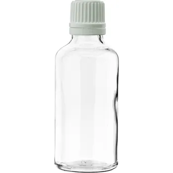 Láhev Skleněná lahvička čirá 20 ml s bílým kapátkem