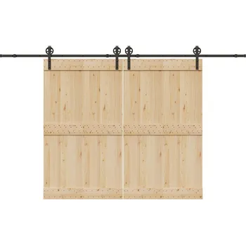 Tesařské kování vidaXL Sada příslušenství pro posuvné dveře 366 cm ocelová černá [3295797]