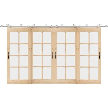 Tesařské kování vidaXL Sada příslušenství pro posuvné dveře 400 cm nerez ocel stříbrná [3295768]