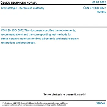 ČSN EN ISO 6872 - Stomatologie - Keramické materiály - Tisk