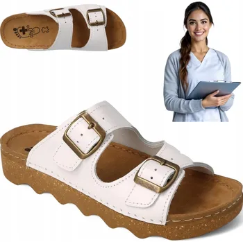 Dámské pantofle Nazouváky Kožené Dámské Ortopedické Lehké Dr Orto Zdravotní Bílé 38