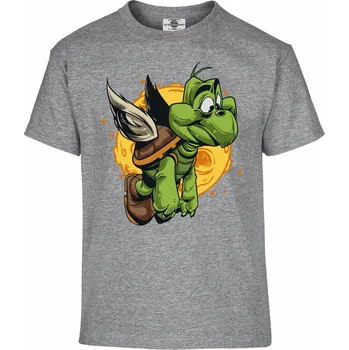 Pánské tričko Tričko Létající želva Druh: Dětské, Barva: Šedá, Velikost: 122-S