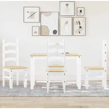 Jídelní set vidaXL Jídelní set ze 5 kusů "Panama" masivní dřevo borovice [3345198] Barva: Bílá