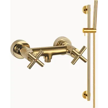 Sprchový set Sprchový set 66 cm posuvný + BATERIE zlatá