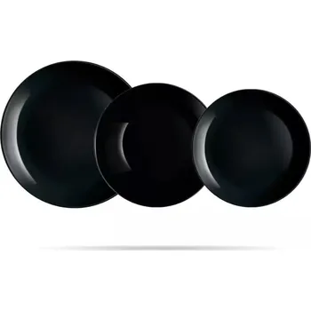 Talíř Jídelní servis pro 6 osob, 18 kusů, černá, Diwali, LUMINARC