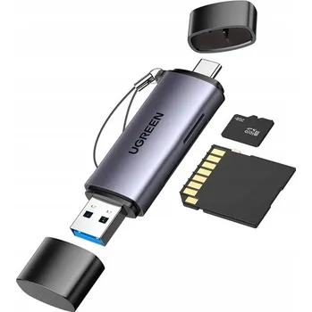 Čtečka paměťových karet UGREEN Čtečka paměťových karet pro karty SD / micro SD na USB-A 3.0 / USB-C 3.0