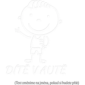 Samolepicí dekorace na vozidlo Dítě v autě Kluk mává samolepka na auto Bílá Velikost A