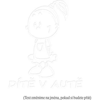 Samolepicí dekorace na vozidlo Dítě v autě holka s culíkem samolepka na auto Světle růžová Velikost A