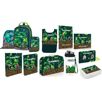 Školní batoh Playworld Školní set 12ks OXY GO Playworld Minecraft sada batoh, penál, sáček 0-47125/012/01