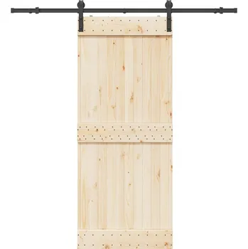 Tesařské kování vidaXL Sada příslušenství pro posuvné dveře 200 cm ocelová černá [4009749]