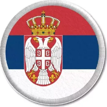 Vlajka Pelisport Srbská vlajka tištěná nášivka ø 4,5 cm