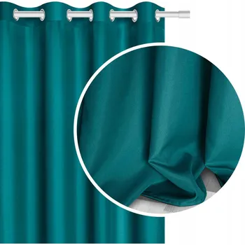 Obraz ZÁCLONY DO OBÝVÁKU HOTOVÉ S KOLEČKY TYRKYSOVÉ 140x215 VIVA