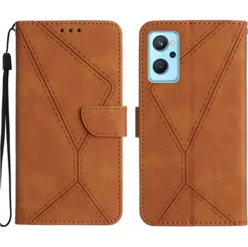 Pouzdro na mobilní telefon TopTechnology Kožené pouzdro pro Realme 9i hnědé, brown, tzv. knížka