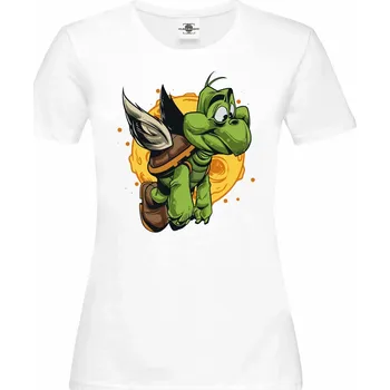 Dámské tričko Tričko Létající želva Druh: Dámské, Barva: Bílá, Velikost: S