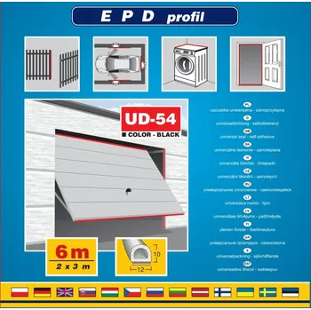 Obraz Těsnění D 12x10 UD-54 Černé 6 m Univerzální HIT