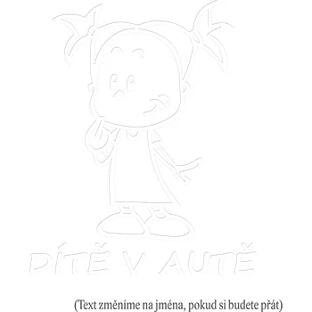 Samolepicí dekorace na vozidlo Dítě v autě holka s s dvěma culíky samolepka na auto Modrá Velikost A