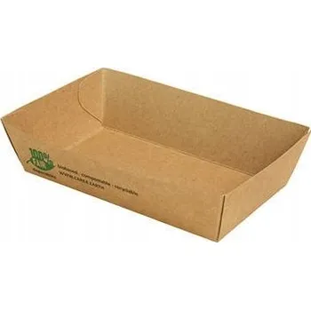 Jednorázové nádobí Papírové tácky hluboké BIO 12x7x3,5cm 80 ks