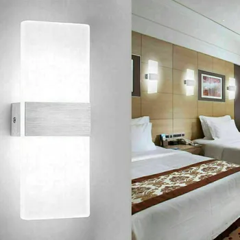 Nástěnné svítidlo 12W LED nástěnné svítidlo vnitřní Akrylové nástěnné svítidlo vnitřní 6000K BÍLÉ SVĚTLO