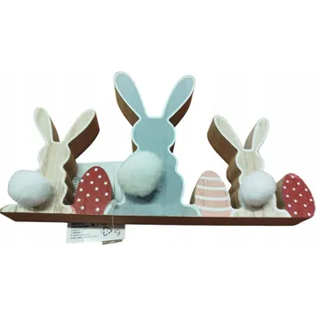 Obraz Velikonoční zajíci ze dřeva 18 x 11,5 cm
