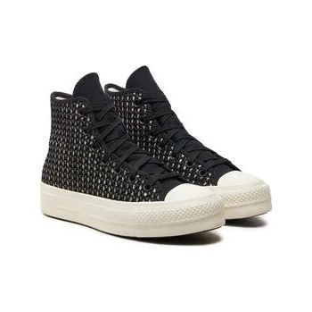 Dámská obuv Converse Plátěnky Chuck Taylor All Star Lift Platform Crochet A09829C Černá 36