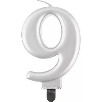 Dortová svíčka ALBI Svíčka dortová stříbrná číslo 9
