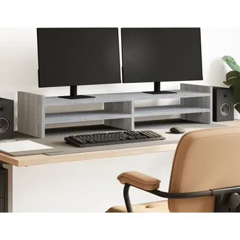 Držák monitoru vidaXL Stojan na monitor 100 x 27 x 20 cm kompozitní dřevo [854795] Barva: šedá sonoma