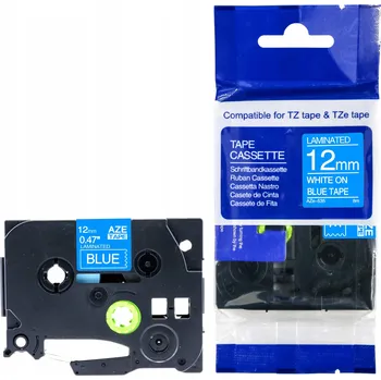 Pásek do tiskárny Páska do tiskárny Brother modrá s bílým potiskem 12mm TZ535