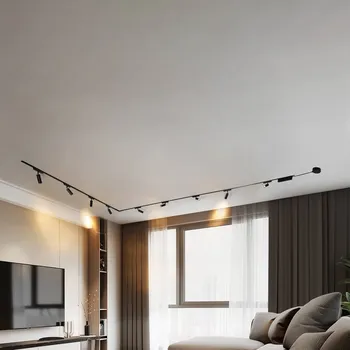 Lampička Lindby Systém kolejnic 48V Lumaro, bodovky, 9-křídlé, černé, 25,7 cm, stmívatelné - Treiber - délka 25,7 cm, šířka 2,4 cm, výška 4,8 cm; výška stínidla na lampu 16,5 cm černý 9 x 5 W LED - Doprava zdarma