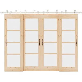 Tesařské kování vidaXL Sada příslušenství pro posuvné dveře 366 cm nerez ocel stříbrná [3295767]