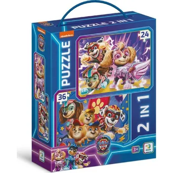 Puzzle DODO Puzzle Tlapková patrola: Tlapky zachraňují svět 2 v 1 (24 a 36 dílků)