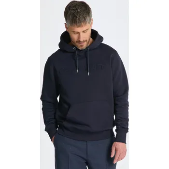 Pánská mikina MIKINA GANT EMBOSSED SWEAT HOODIE EVENING BLUE