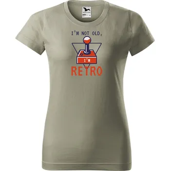 Dámské tričko s potiskem I´m retro Barva trička: Světlá khaki - 28, Velikost: L