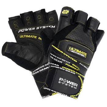 Power System Fitness rukavice ULTIMATE MOTIVATION černožluté - M