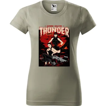 Dámské tričko s potiskem Thunder cats Barva trička: Světlá khaki - 28, Velikost: XS