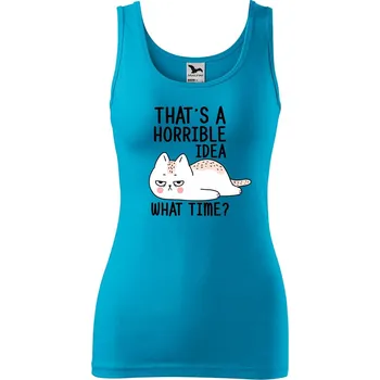 Dámské tílko s potiskem What time Velikost: S, Barva: Tyrkysová